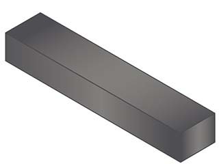 Gl Huyett 12" Low Carbon Steel Undersized Key Stock with Zinc Finish 1/8 x 1/4"