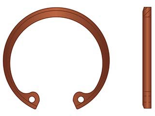 Material Pack of 50 Standard Lugs Beryllium Copper Alloy #25 Retaining Ring Internal.5000 in Housing ID Axially Installed